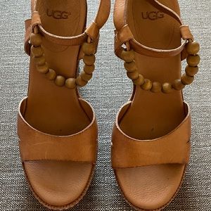 NEW UGG NAIMA LEATHER PLATFORM SANDALS